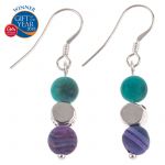 EH1242 - Agate Medley Earrings Purple-Green