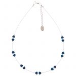 N1313 - Denim Frosted Kissing Hearts Necklace