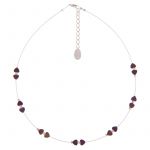 N1312 - Mulberry Frosted Kissing Hearts Necklace