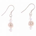 EH1362 - Soft White Pearl and Crystal Earrings