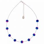 N1369 - Blue-Pink Spheres Necklace
