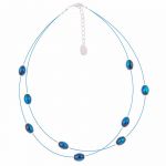 N1397 - Blue Omega Necklace 