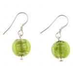 EE065 - Lime Silver Lined Coin Earrings