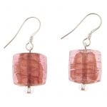EE071 - Pink Copper Lined Sqaure Earrings