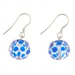 EE097 - Blue Faceted Sphere Earrings
