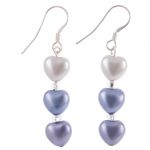 EH1271 Lilac Satin Heart Earrings