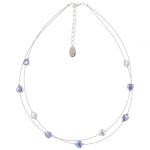 N1271 Lilac Satin Heart Necklace