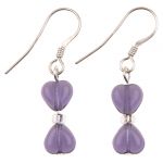 EH1281 Purple Kissing Hearts Earrings