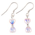 EH1280 Crystal Kissing Hearts Earrings