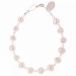 B1362 - Soft White Pearl and Crystal Bracelet