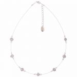 N1360 - Dove Grey Pearl and Crystal Necklace