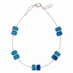B1402 - Blue Infinity Spaced Bracelet 