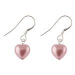 EE055 - Dusky Pink Heart Earrings 