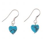 EE059 - Turquoise Howlite Heart Earrings 