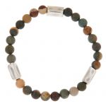 B1449-1450 - Beach Pebble Agate Bracelet
