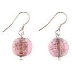 EE066 - Rose Silver Lined Coin Earrings