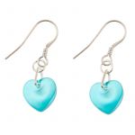 EE092 - Jade Glass Heart Earrings