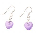 EE093 - Purple Glass Heart Earrings