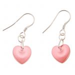 EE095 - Red Glass Heart Earrings
