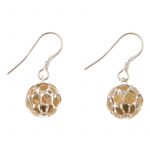 EE099 - Gold Faceted Sphere Earrings