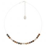 N1450 - Beach Pebble Agate Links Necklace