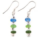 EH1282 Blue-Green Rainbow Loops Earrings