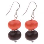 EH1300a Orange-Red Abacus Earrings
