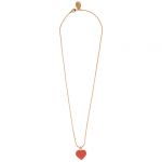 N1296 Coral Golden Love Necklace