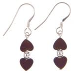 EH1312 - Mulberry Frosted Kissing Hearts Earrings