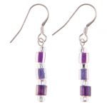 Purple Shimmer Cubes Earrings