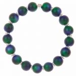 B1371 - Green-Purple Spheres Bracelet
