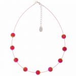 N1370 - Pink-Gold Spheres Necklace