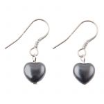 EE057 - Dark Silver Heart Earrings